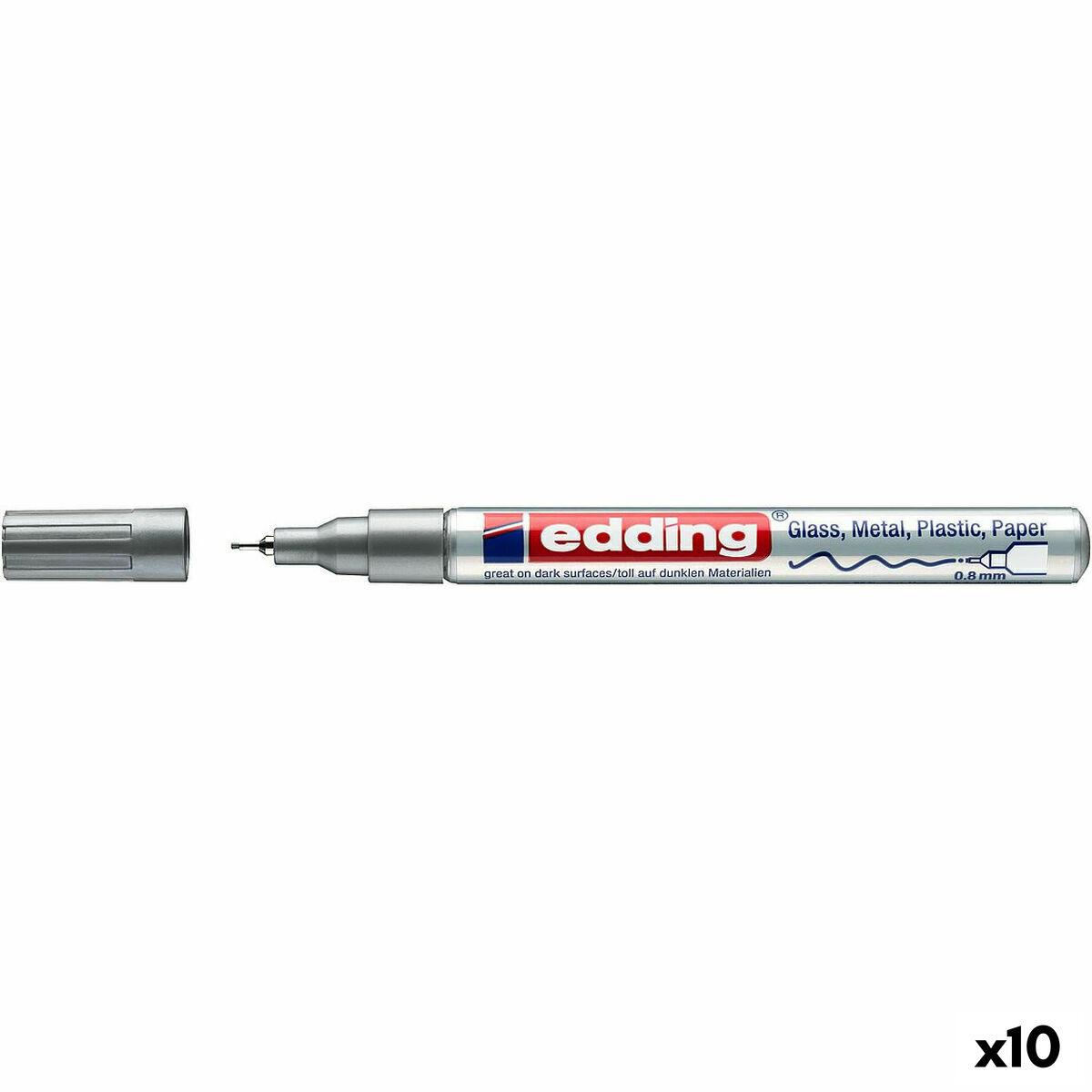 Marcatore permanente Edding 780 Argentato (10 UnitÃƒÂ )