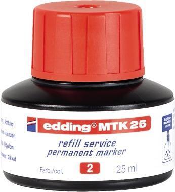 Edding MTK 25 ricarica per evidenziatori Rosso 25 ml 1 pz (edding MTK 25 Bottled Refill Ink for Permanent Markers 25ml Red - 4-
