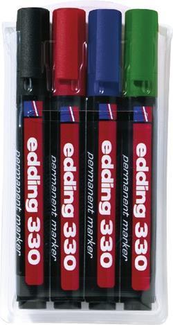 EDDING 330 MARKER permanente colorato 1,0 - 5,0 mm - 4 pezzi