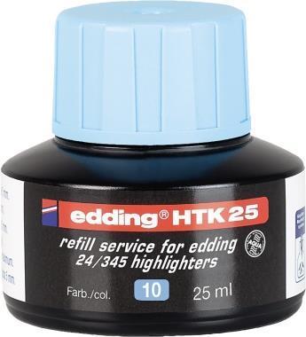Edding HTK 25 ricarica per evidenziatori (edding HTK 25 Bottled Refill Ink for Highlighter Pens 25ml Light Blue - 4-HTK25010)