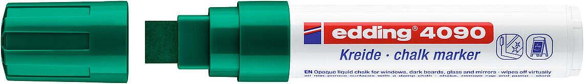 EDDING 4090 Pennarello Gesso Liquido - punta Smussata - misura 4 e 15 mm - odore neutro - colore verde