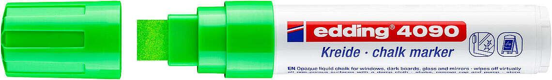 EDDING 4090 Pennarello Gesso Liquido - punta Smussata - misura 4 e 15 mm - odore neutro - colore verde chiaro