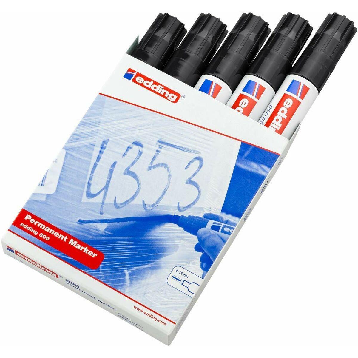 edding 800 Permanent Marker Black Box of 5
