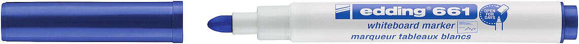 EDDING 661 MARKER WHITE SLATE - Punta rotonda - corsa tra 1 e 2 mm. - Inchiostro pigmentato - Dry - Blue cancella