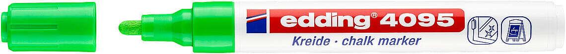 EDDING 4095 Pennarello Gesso Liquido - punta tonda - corsa tra 2 e 3 mm - odore neutro - colore verde chiaro