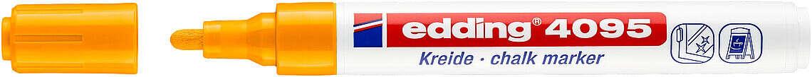 EDDING 4095 Pennarello Gesso Liquido - Punta Tonda - Corsa Tra 2 e 3 mm - Odore Neutro - Colore Neon