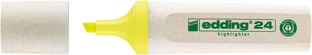 Edding 24 Pennarello fluorescente EcoLine - Punta a scalpello - Linea tra 2-5 mm - 90% plastica riciclata - Etichetta ecologica