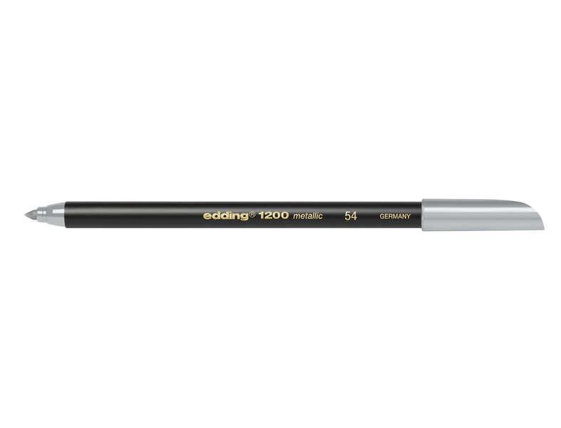 EDDING 1200 CINTURA - SUGGERIMENTO TONDO - 1 mm Scate - Inchiostro a base d'aqua - colore d'argento