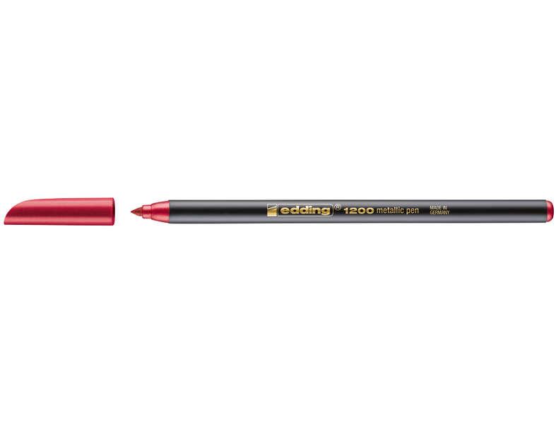 EDDING 1200 CINTURA - SUGGERIMENTO TONDO - 1 mm Scate - Inchiostro a base d'aqua - colore rosso metallico