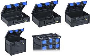 Allit Storage Box European Metabox 145, nero/blu in plastica ABS, sistema di accoppiamento sicuro per veloce - 1 pezzo (454420)