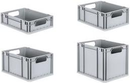Allit Storage Box Profiplus Euroco O432, Eurobox grigio realizzato in PP, maniglie aperte, resistente a - 1 pezzo (456807)