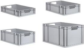 Allit Storage Box Profiplus Euroco O632, Eurobox grigio realizzato in PP, maniglie aperte, resistente a - 1 pezzo (456815)