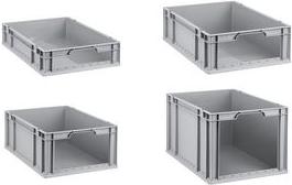 Allit Storage Box Profiplus Eurostore L612, Eurobox grigio realizzato in PP, sul davanti ha aperto il 90% sul davanti, - 1 pezz