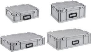 Allit Storage Box Profiplus Eurocarry 417, Eurobox grigio realizzato in PP, con coperchio incernierato, capacità di carico: 17
