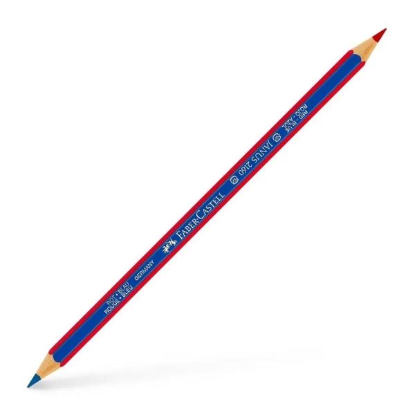 Matita esagonale bicolore fine Faber -Castell Janus - Ecologica - Resistente alla rotazione - Colore Rosso/Blu