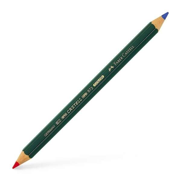 Faber-Castell Castell Color 873 Matita esagonale bicolore spessa - Ecologica - Resistente alla rottura - Colore Rosso/Blu