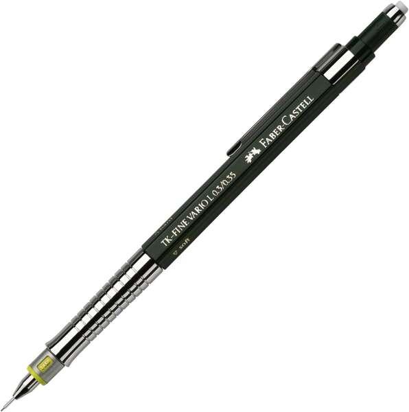 Faber-Castell TK-Fine Vario L Portamine HB 035 mm - Con gomma - Clip in metallo - Colore verde