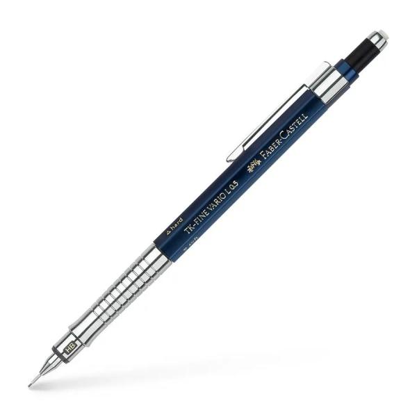 Faber-Castell TK-Fine Vario L Portamine HB 05 mm - Con gomma - Clip in metallo - Colore blu