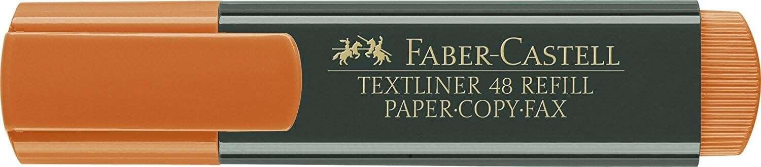 Faber-Castell Textliner 48 Pennarello Fluorescente - Punta bisturi - Linea tra 1.2 mm e 5 mm - Inkjet a base acqua - Colore Ara