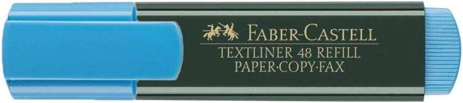Faber-Castell Textliner 48 Pennarello fluorescente - Punta scalpo - Linea tra 1.2 mm e 5 mm - Inkjet a base acqua - Colore blu