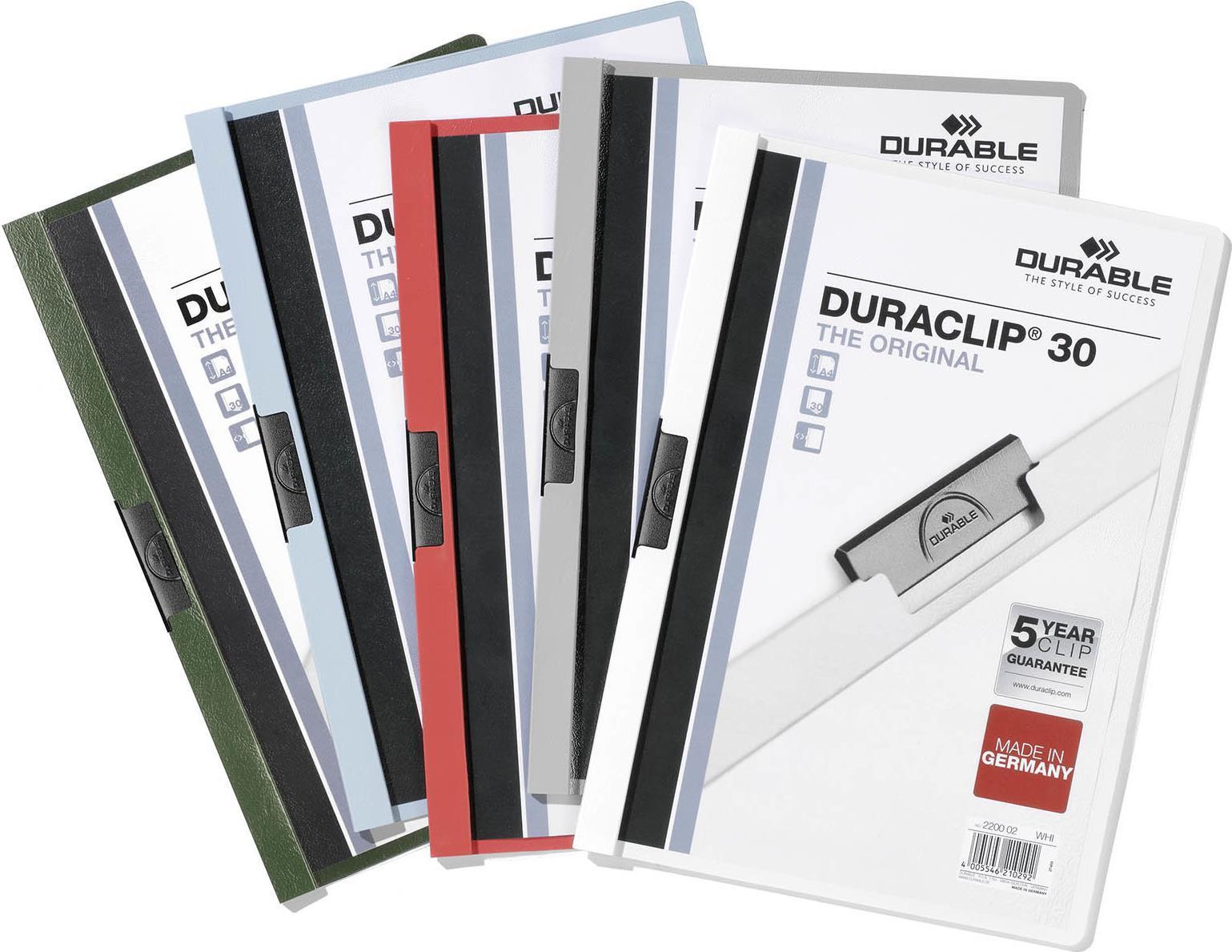 Cucitrice a clip DURABLE DIN A4 5x rosso bianco antracite azzurro e verde scuro