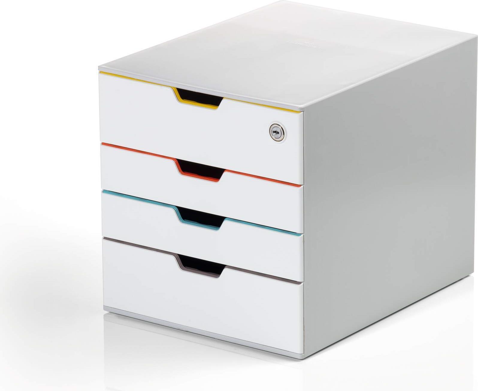 Cassettiera VARICOLOR MIX 4 Cassaforte 4 scomparti/con serratura/DIN A4/bianco
