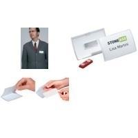 Badge portanome DURABLE Click Fold 54x9 cm magnete 10 pezzi 9 cm x 54 cm pellicola PP trasparente