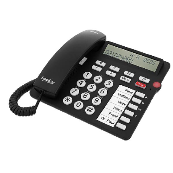 tiptel Ergophone 1300, telefono con tasti grandi, nero
