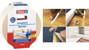 Tesa Laying Tape, rimovibile privo di residui, nastro adesivo a doppia facciale 50 m per tutto il tappeto e PVC-bodenbe- (55731