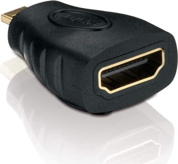 Adattatore Helos, micro HDMI maschio/HDMI femmina, FULL HD, BASIC, nero