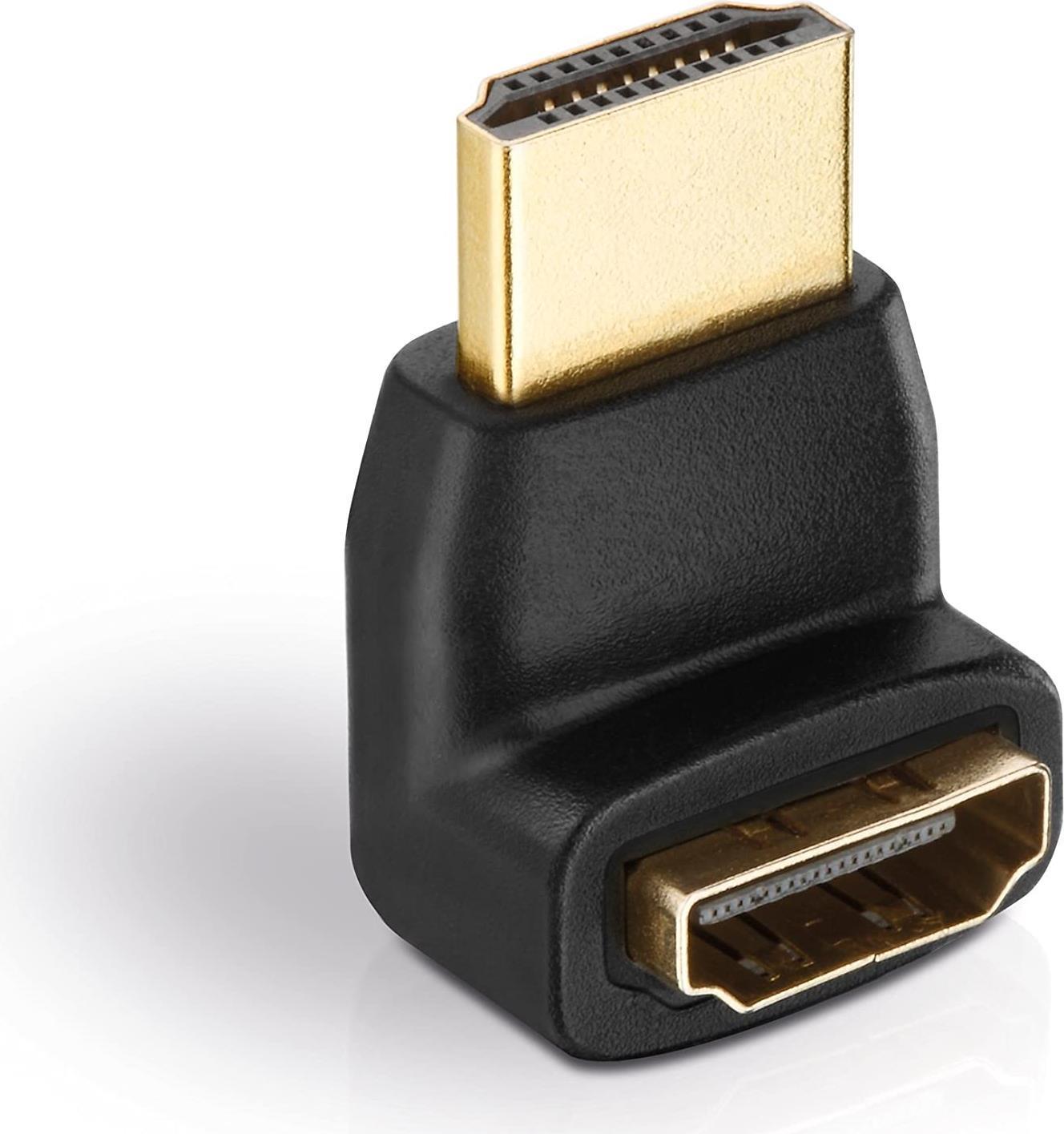 Adattatore Helos, HDMI maschio/HDMI femmina angolato 90Ã‚Â°, FULL HD, BASIC, nero