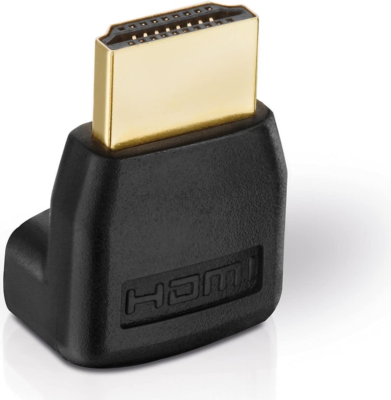 Adattatore Helos, HDMI maschio/HDMI femmina angolato 270Ã‚Â°, FULL HD, BASIC, nero