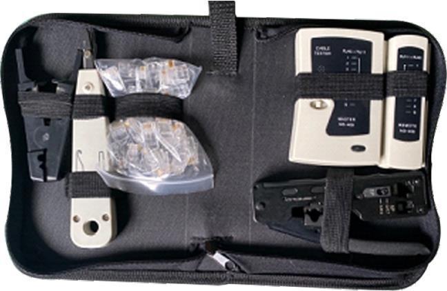 Set di strumenti per la tecnologia di rete Helos, 6 in 1, con borsa