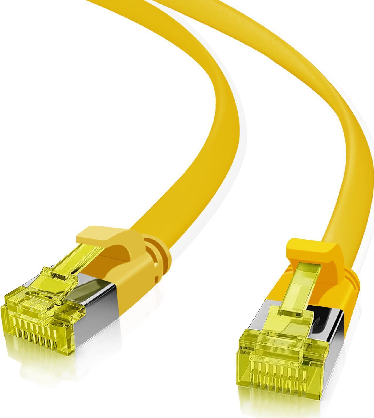 Cavo patch ultra piatto Helos U/FTP Cat 6a giallo 15,0 m