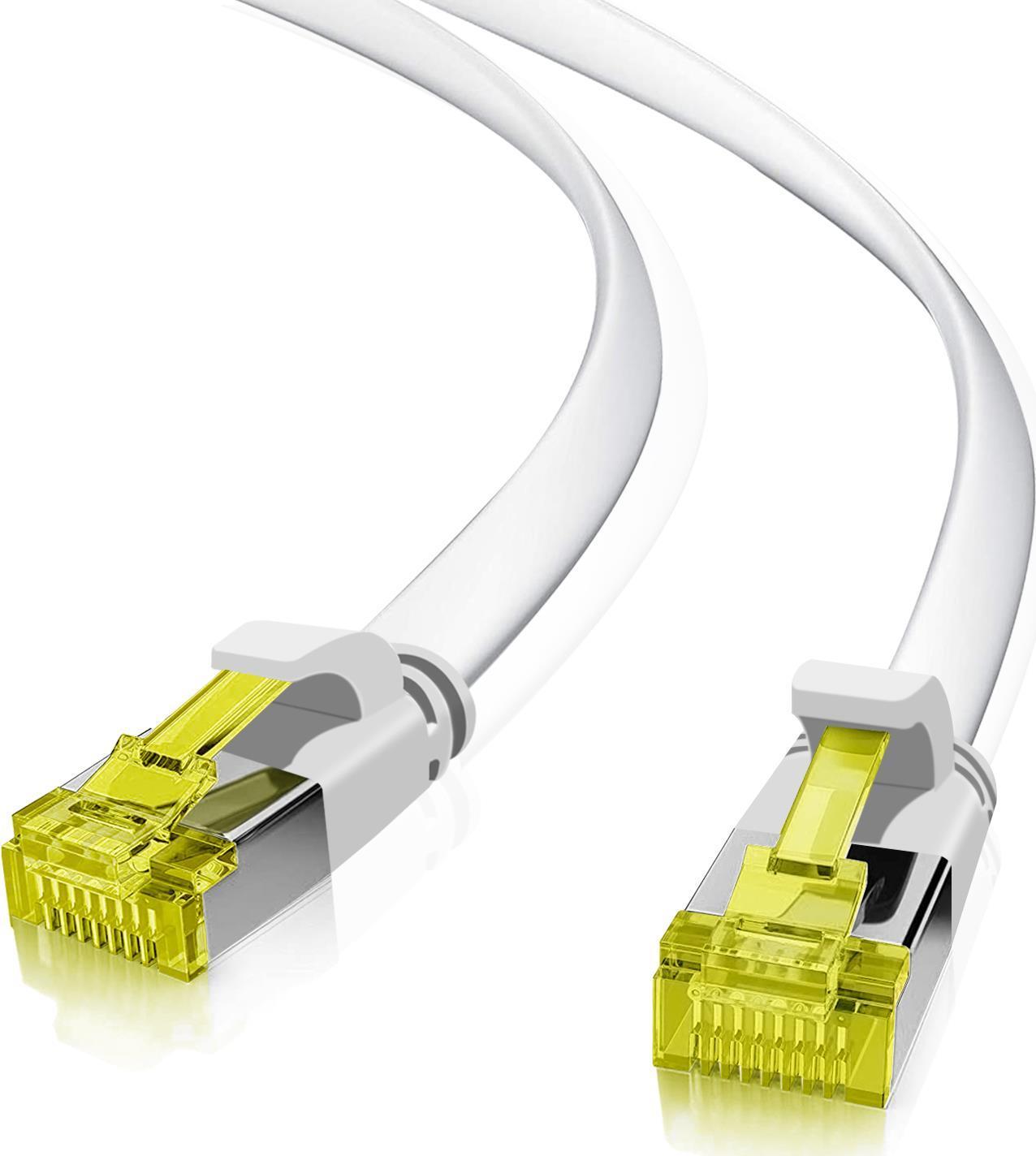 Cavo patch ultra piatto Helos U/FTP Cat 6a bianco 5,0 m