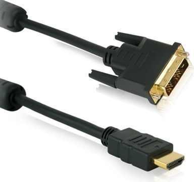 Cavo di collegamento Helos, HDMI St./DVI-D 18+1 St., FULL HD, con ferrite, 1,0 m nero