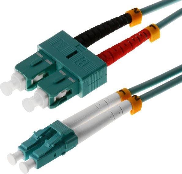 Cavo patch in fibra ottica Helos LC/SC duplex 50/125ÃŽÂ¼m OM3 acqua 10,0m