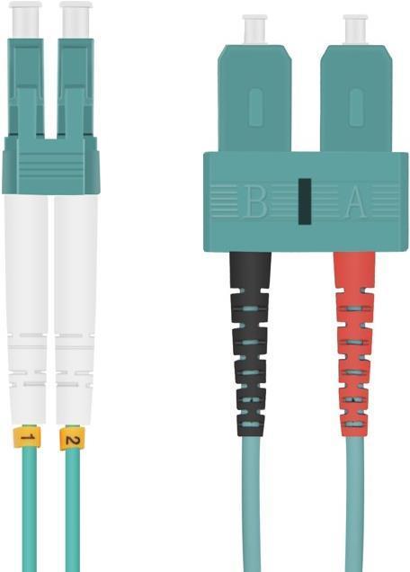 Cavo patch in fibra ottica Helos LC/SC duplex 50/125ÃŽÂ¼m OM3 acqua 20,0m