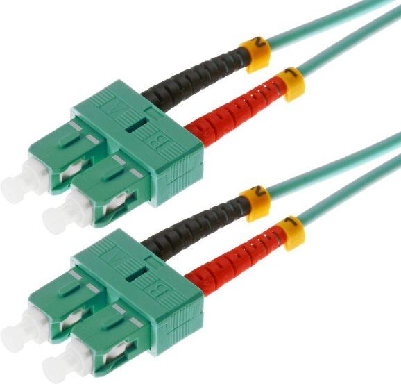 Cavo patch in fibra ottica Helos SC/SC Duplex 50/125ÃŽÂ¼m OM3 acqua 3,0m