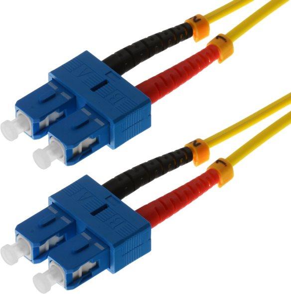 Cavo patch in fibra ottica Helos SC/SC duplex 9/125ÃŽÂ¼m OS2 giallo 10,0m