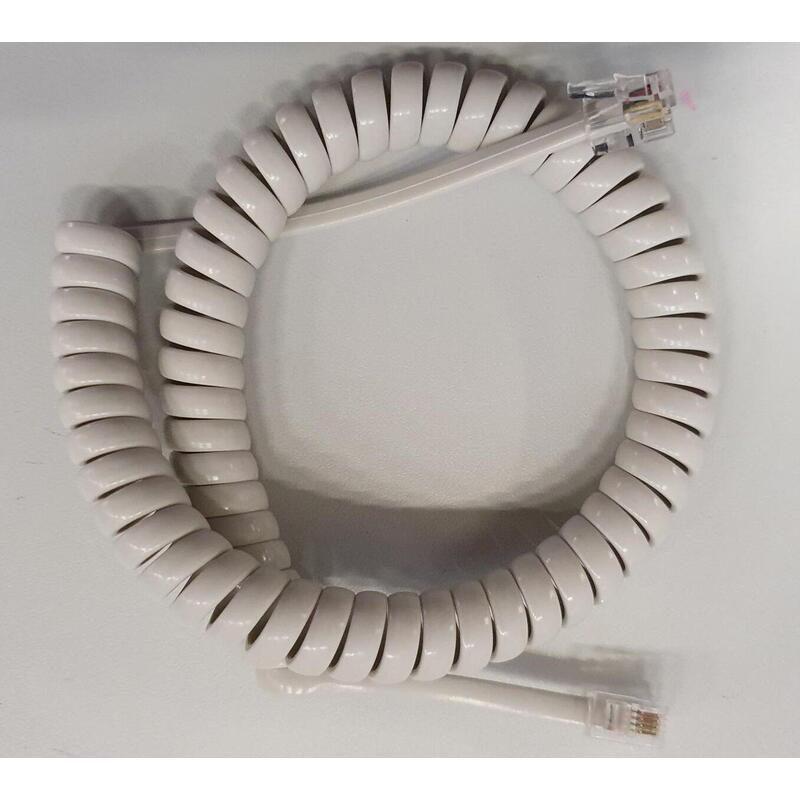 Cavo a spirale del ricevitore Helos corto, grigio chiaro, sciolto