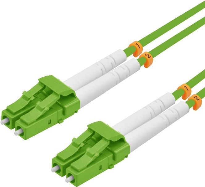 Cavo patch in fibra ottica Helos LC/LC Duplex 50/125ÃŽÂ¼m OM5 verde lime 1,0m
