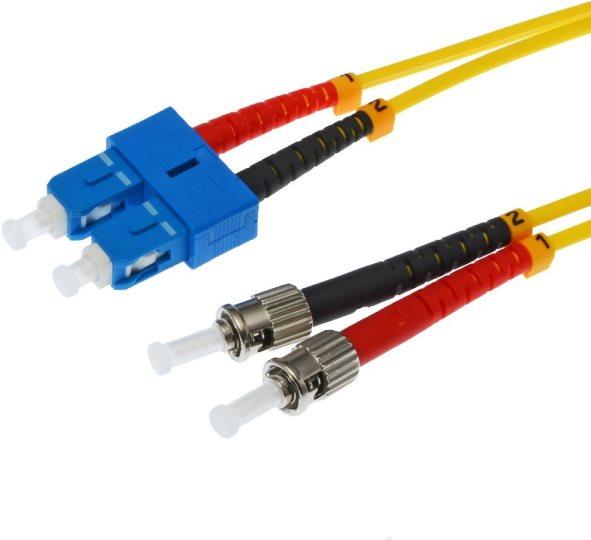 Cavo patch in fibra ottica Helos SC/ST duplex 9/125ÃŽÂ¼m OS2 giallo 1,0m
