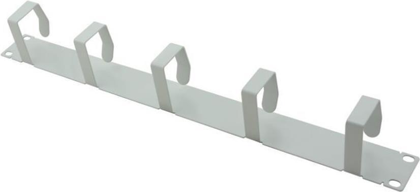 Pannello di smistamento Helos 19" con 5 staffe metalliche, 1 U, pannello frontale di smistamento, grigio chiaro