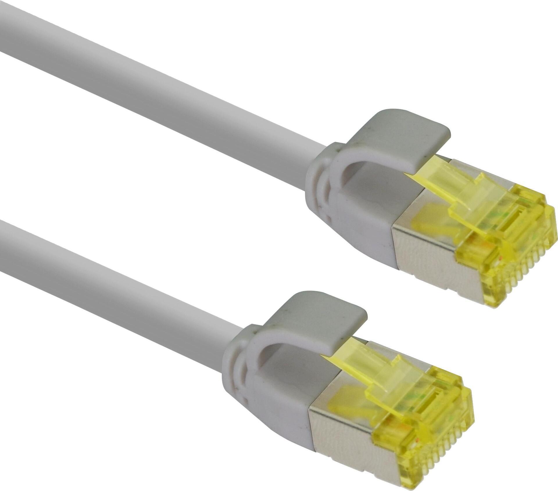 Cavo patch ultra sottile Helos S/FTP Cat 6A grigio 2,0 m