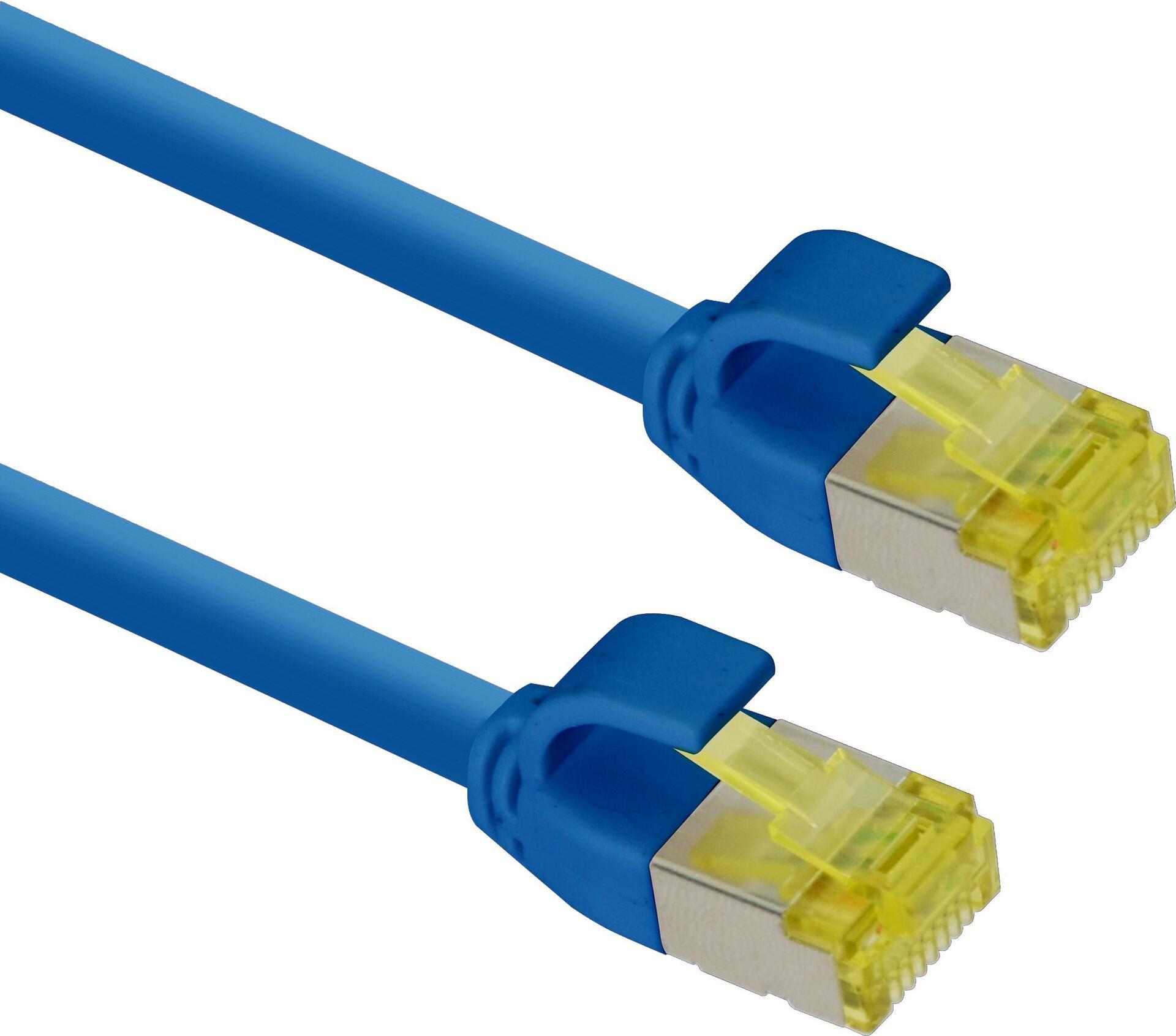 Cavo patch ultra sottile Helos S/FTP Cat 6A blu 2,0 m