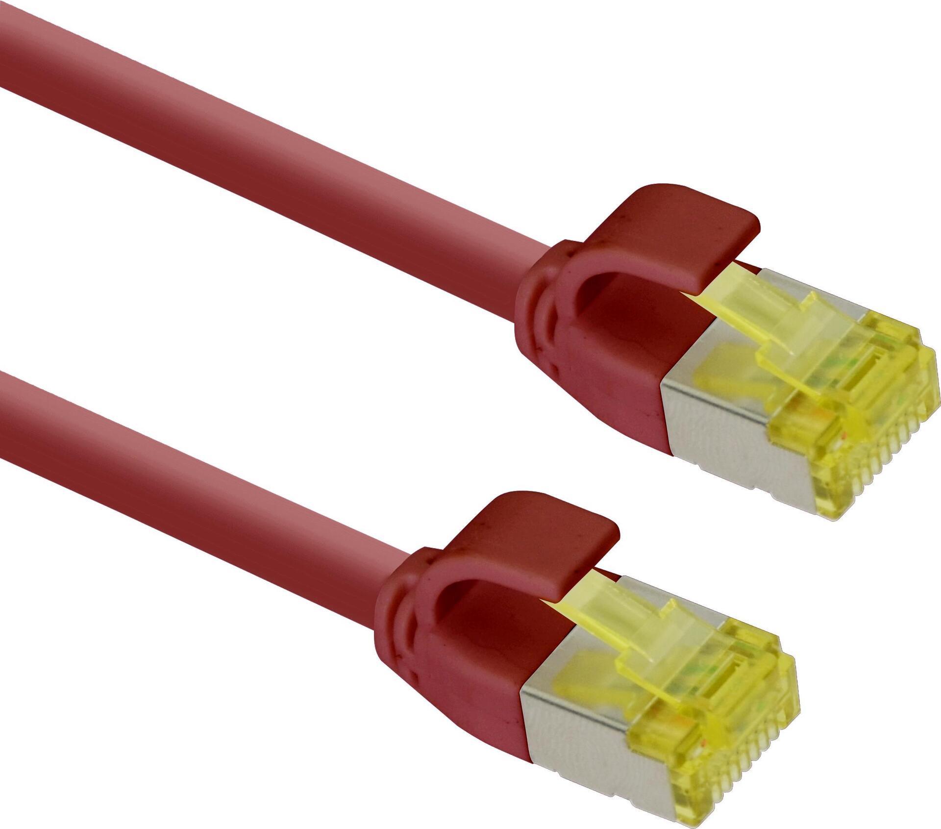 Cavo patch ultra sottile Helos S/FTP Cat 6A rosso 0,5 m