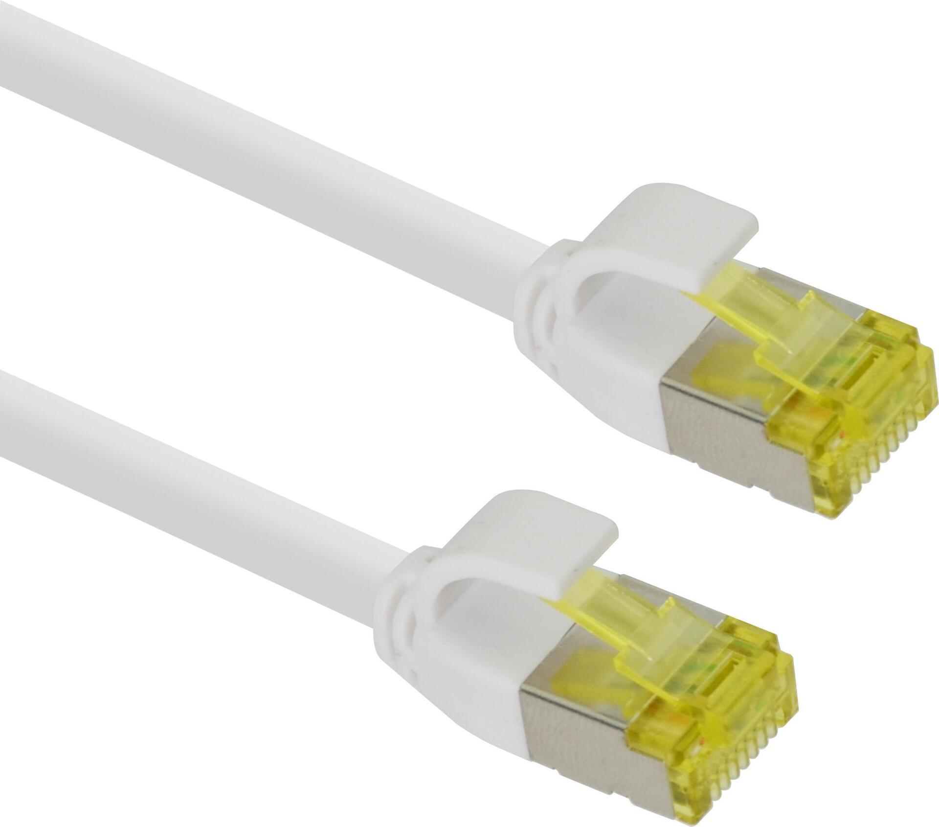 Cavo patch ultra sottile Helos S/FTP Cat 6A bianco 1,0 m