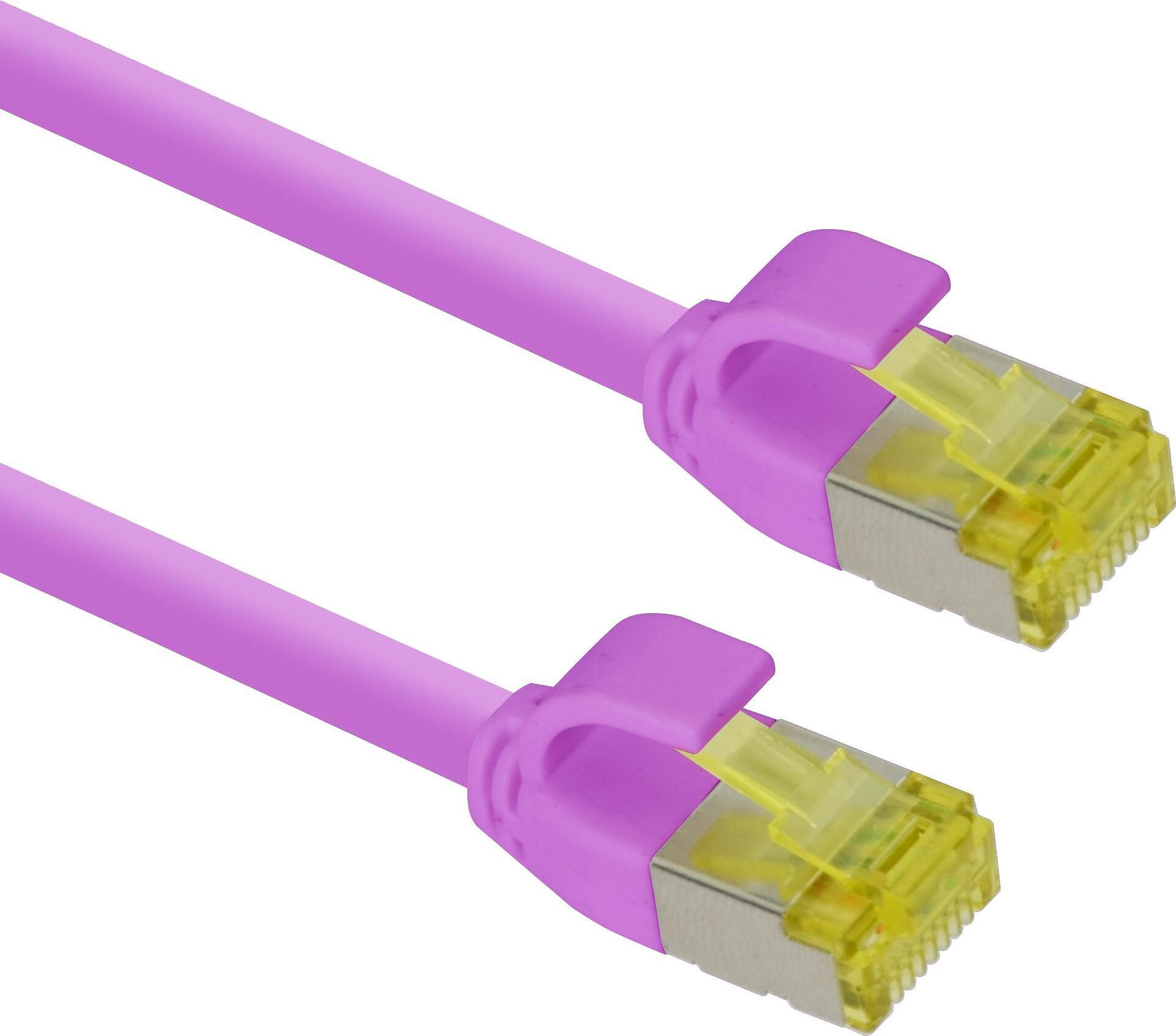Cavo patch ultra sottile Helos S/FTP Cat 6A magenta 2,0 m