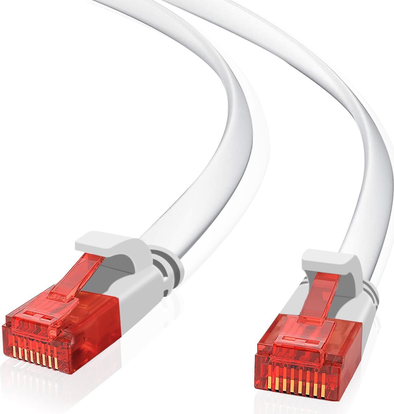 Cavo patch ultra piatto Helos U/UTP Cat 6 bianco 2,0 m